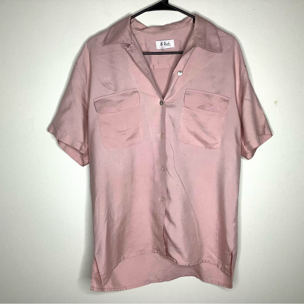 < Lee David Collection Blush Pink Button Down >
